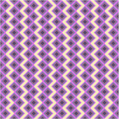 Abstract geometric sqaure background in neutral colors. Purple Seamless vector pattern. Fashion fabric patchwork design. Simple geometry chevron pattern