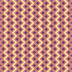 Abstract geometric sqaure background in neutral colors. Seamless yellow red and purple vector pattern. Fashion fabric patchwork design. Simple geometry chevron pattern