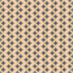 Abstract geometric sqaure background in neutral colors. Seamless yellow purple vector pattern. Fashion fabric patchwork design. Simple geometry chevron pattern