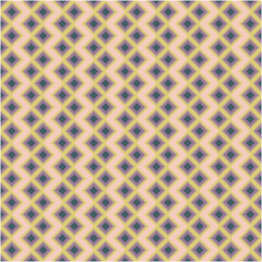 Abstract geometric sqaure background in neutral colors. Seamless yellow purple vector pattern. Fashion fabric patchwork design. Simple geometry chevron pattern