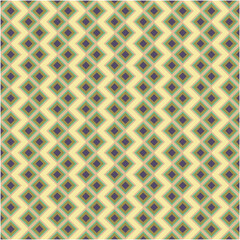 Abstract geometric sqaure background in neutral colors. Seamless green and yellow vector pattern. Fashion fabric patchwork design. Simple geometry chevron pattern
