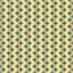 Abstract geometric sqaure background in neutral colors. Seamless green and yellow vector pattern. Fashion fabric patchwork design. Simple geometry chevron pattern