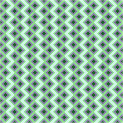 Abstract geometric sqaure background in neutral colors. Seamless green and purple vector pattern. Fashion fabric patchwork design. Simple geometry chevron pattern