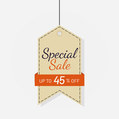 Tag sale discount label 45 off Vector