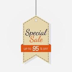 Tag sale discount label 95 off Vector