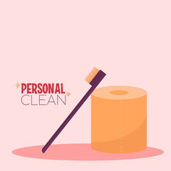 Isolated personal cleaning articles hygiene equipment - Vector