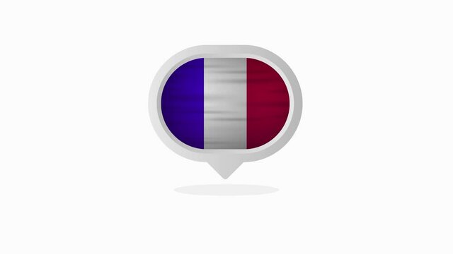 France flag realistic flag. Made in France. Motion graphic.