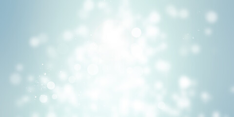 white bokeh blur background . Circle light on blue background , abstract light background