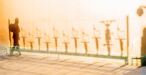 Shadows on wall, Oslo, Norway