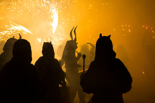 Correfoc (Running with Fire) festival, Mallorca, Spain