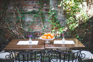 empty tables in the restaurant