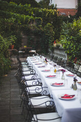 a table for a wedding in a restaurant