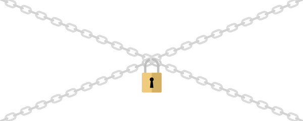 Chain with Lock Illustration