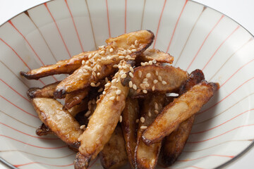 ごぼうの甘辛揚げ
