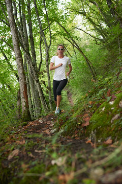 Jogger in forest