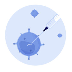 Isolated vaccines virus blue logo icon - Vector