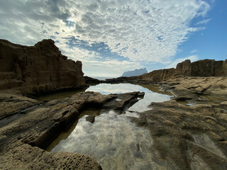 beautiful rocky beach on the coast of Alicante, Spain