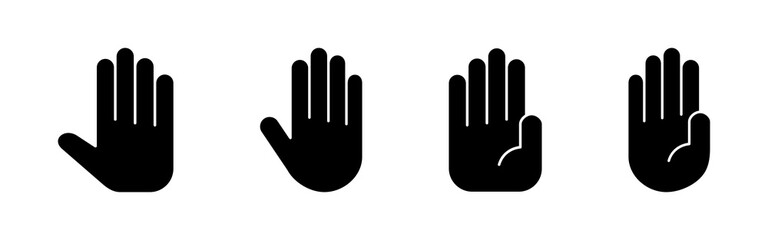 Hand icon set. hand vector icon, palm