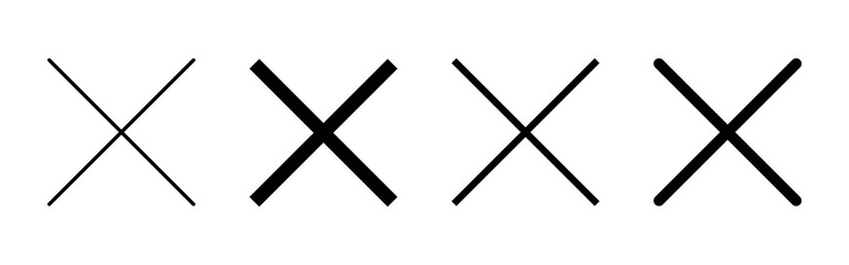 Close icon set. Delete icon vector. cross sign