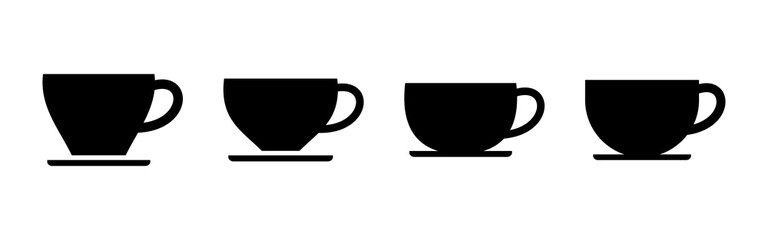 coffee cup icon set. cup a coffee icon vector.