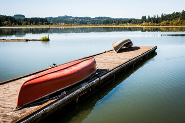 USA, Washington State. Cowlitz River Basin, Silver Lake Resort.