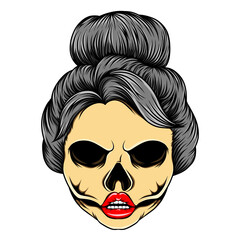 The glossy dead women with the bunny hair mode