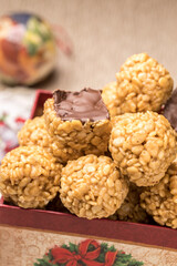 Close up of rice krispie treats.
