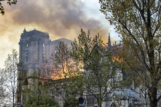 Notre-Dame de Paris fire, Paris, Ile-de-France, France
