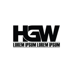 HGW letter monogram logo design vector