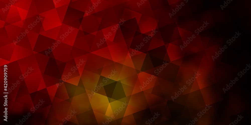 Wall mural dark orange vector pattern with polygonal style with cubes.