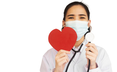 doctor hold stethoscope check red heart , World heart day