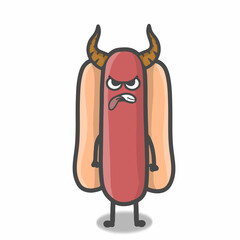 Cute hotdog character vector template design illustration