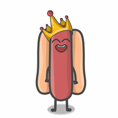 Cute hotdog character vector template design illustration