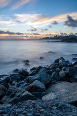 Salvador, Bahia, Brazil: March 16, 2021 -  Rio Vermelho beach overlooking the coast in Salvador, Brazil