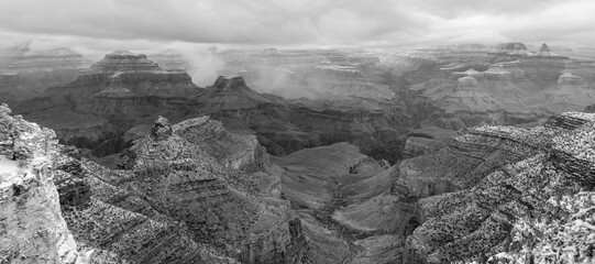 grand canyon south rim after light snow