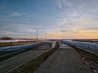 Fototapeta na wymiar Empty road in the morning