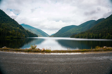 lake and mountains