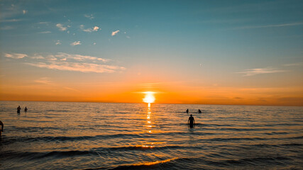 sunset on the beach