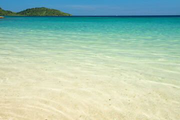 Beautiful seascape of peaceful beach,  calm emerald green sea and perfect for relaxing.
