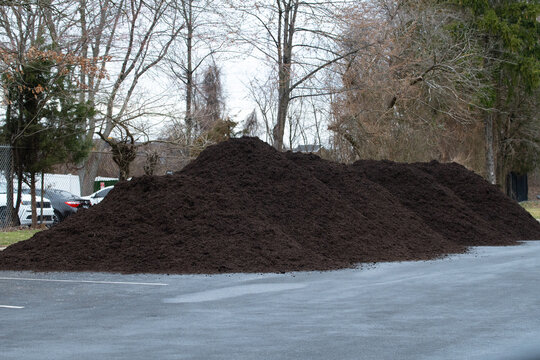 Big Pile Mulch Black Garden Ecology Farm