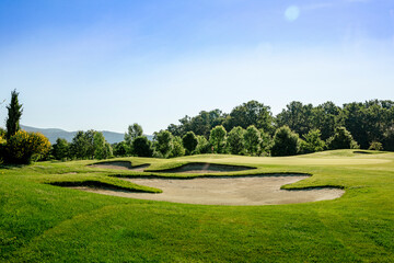 Peaceful scenic view of golf course