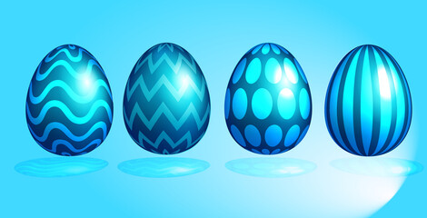 happy easter holiday celebration banner flyer or greeting card with decorative eggs horizontal