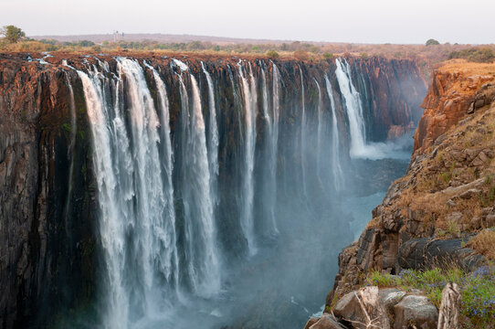Scenic view of Victoria Falls, Zambezi River, Zimbabwe  