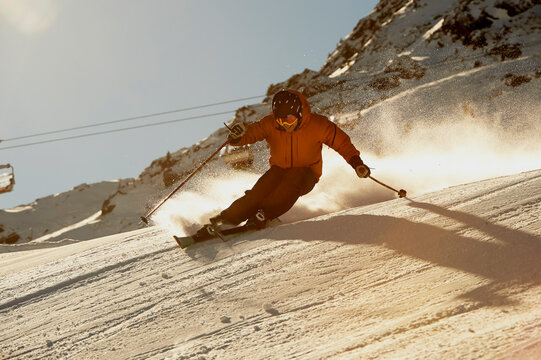 Skier skiing, K&uuml;htai, Austria