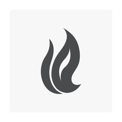 Flame fire vector icon. Also called bonfire or fireball. Abstract shape and line use as sign, symbol or logo element of oil, natural gas, energy, power, warm, burn, danger, hot, heat and flammable.