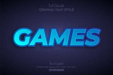 Games Gradient Blue Editable Text Effect Font Style