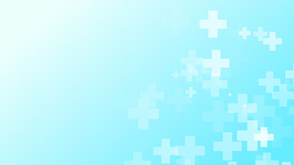 Medical green blue cross pattern healthcare background.