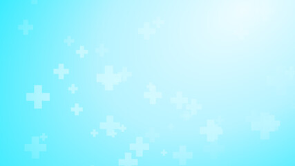 Medical health blue cross pattern background. Abstract healthcare technology and science concept.