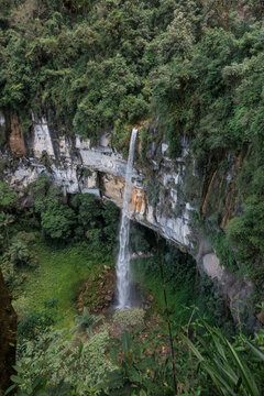 Yumbilla Falls near the town of Cuispes, northern Peruvian region of Amazonas, the fifth tallest waterfall in the world.