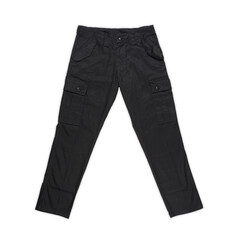 Men's cargo pants isolated on white background. Mockup of plain cargo. Plain pants wallpaper. Pants...